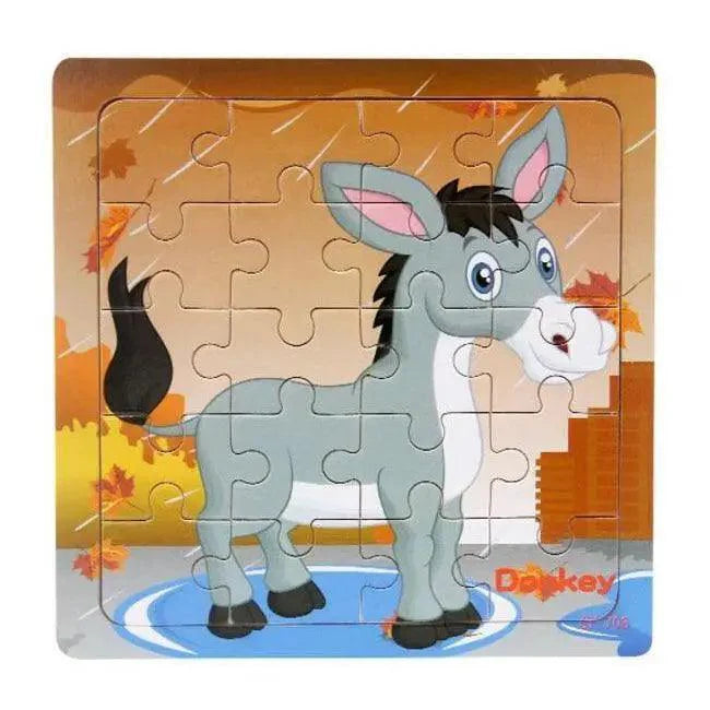 Kids Puzzle Toy Animals and Vehicle Wooden Puzzles Jigsaw Baby Educational Learning Toys for Children Gift - SJB-DIAMOND ELITES