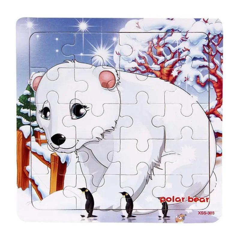 Kids Puzzle Toy Animals and Vehicle Wooden Puzzles Jigsaw Baby Educational Learning Toys for Children Gift - SJB-DIAMOND ELITES