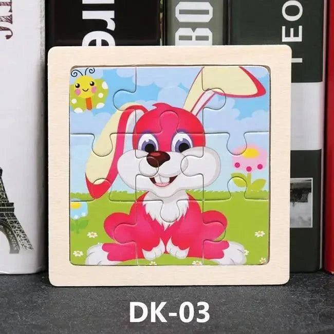 Kids Puzzle Toy Animals and Vehicle Wooden Puzzles Jigsaw Baby Educational Learning Toys for Children Gift - SJB-DIAMOND ELITES