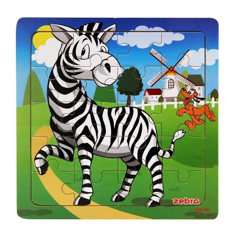 Kids Puzzle Toy Animals and Vehicle Wooden Puzzles Jigsaw Baby Educational Learning Toys for Children Gift - SJB-DIAMOND ELITES