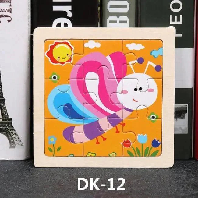 Kids Puzzle Toy Animals and Vehicle Wooden Puzzles Jigsaw Baby Educational Learning Toys for Children Gift - SJB-DIAMOND ELITES