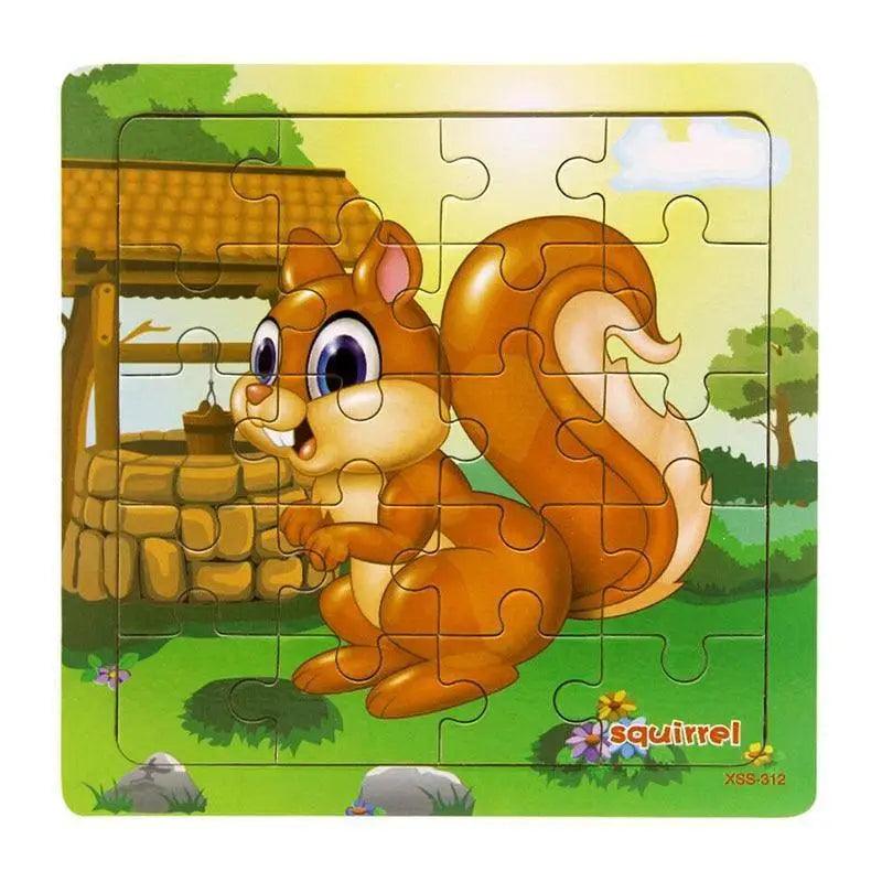 Kids Puzzle Toy Animals and Vehicle Wooden Puzzles Jigsaw Baby Educational Learning Toys for Children Gift - SJB-DIAMOND ELITES