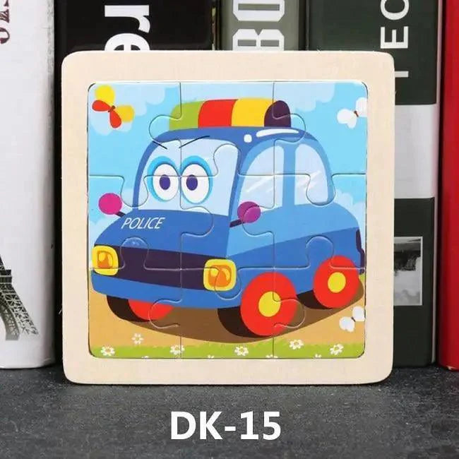 Kids Puzzle Toy Animals and Vehicle Wooden Puzzles Jigsaw Baby Educational Learning Toys for Children Gift - SJB-DIAMOND ELITES