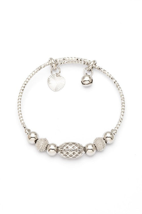 Kids Rolling Charm Stainless Steel Bangle Bracelet