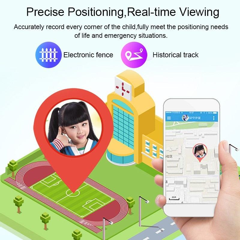 Kids Smart Watch Sim Card GPS Call Phone Smartwatch For Children SOS Photo Waterproof Camera Location Tracker Smart Watch For Kids 2 Way Voice Video Call SOS Alert Smartphone Cell Phone Smart Watch Stevvex