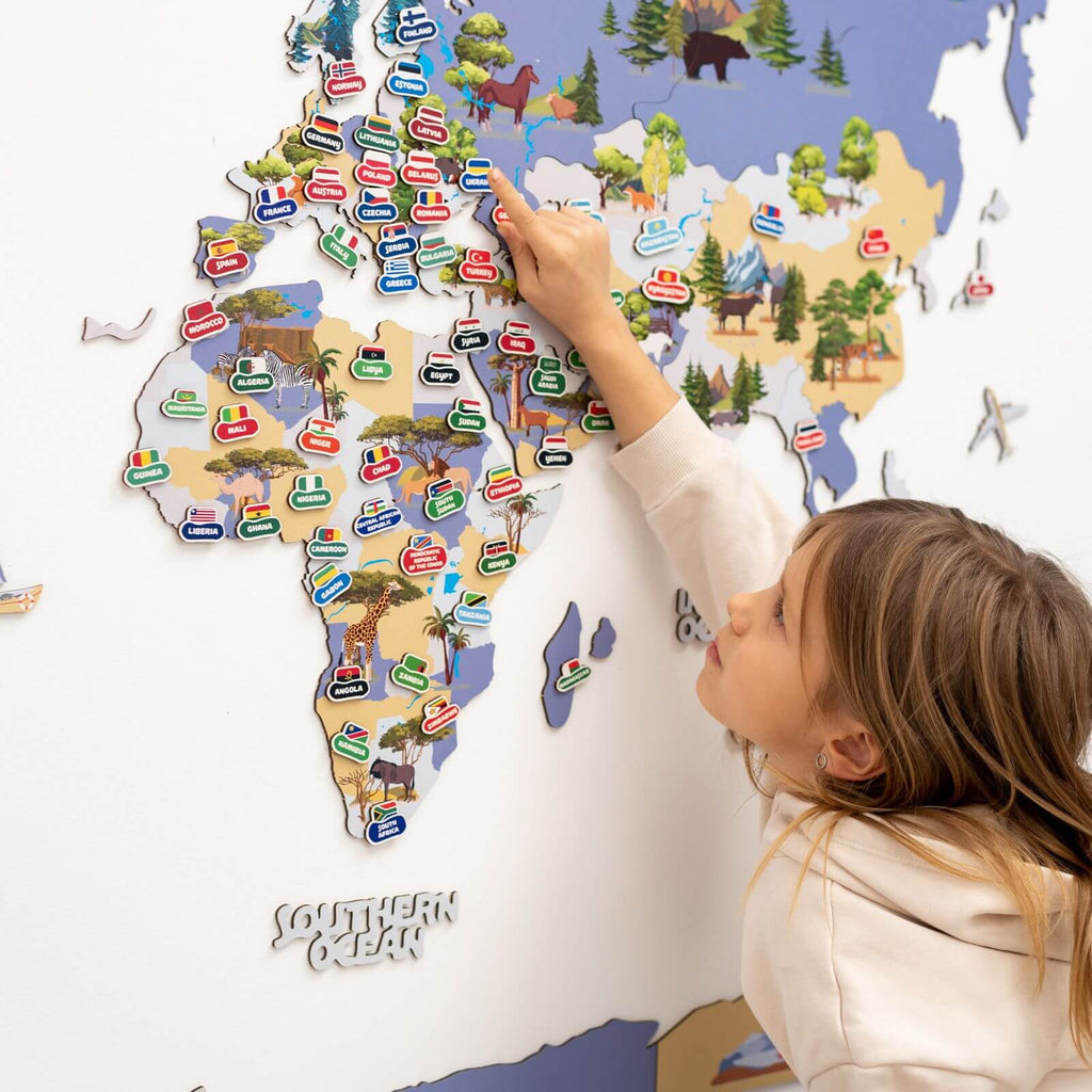 Animal World Map Indigo - SJB-DIAMOND ELITES