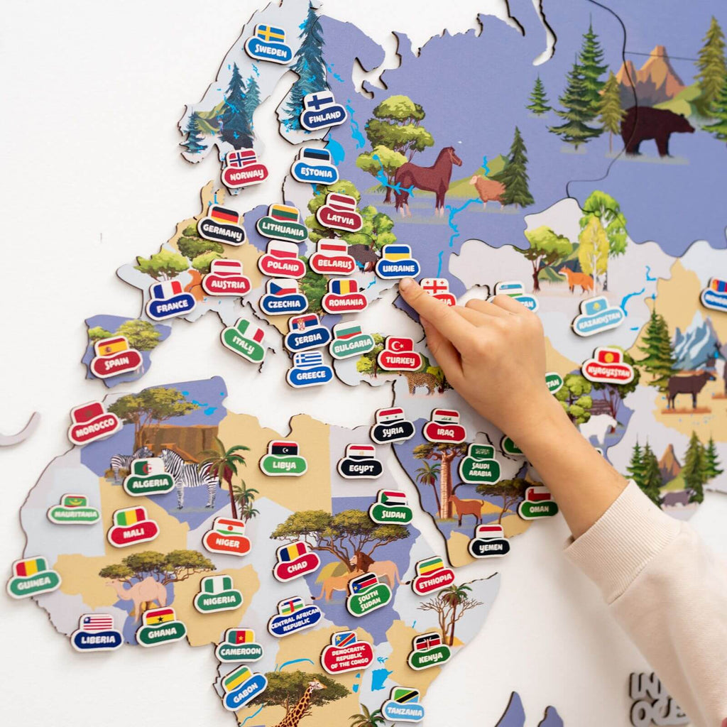 Animal World Map Indigo - SJB-DIAMOND ELITES