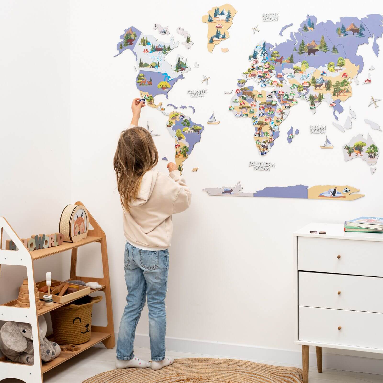 Animal World Map Indigo - SJB-DIAMOND ELITES