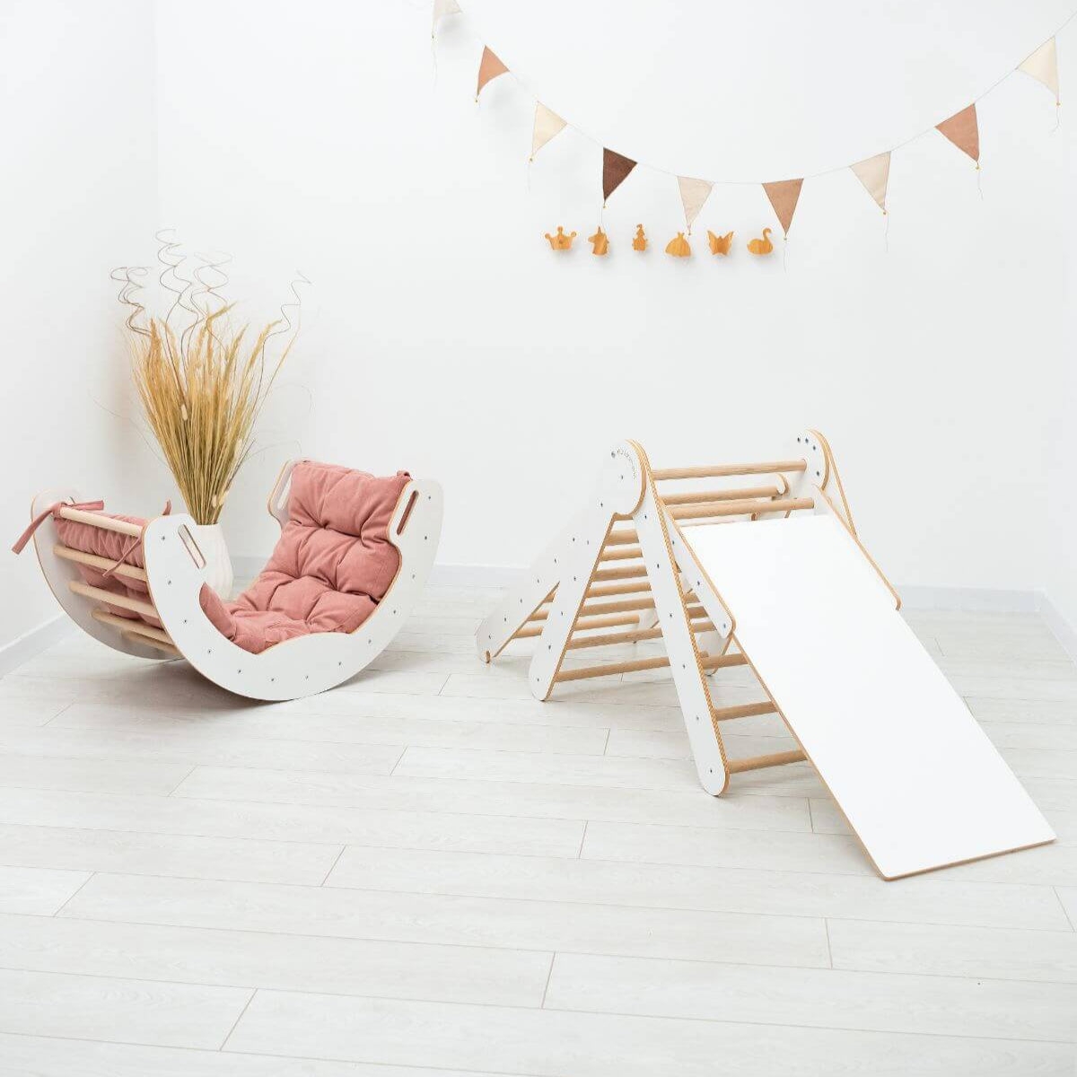 4 in 1 Indoor Climbing Set: Pikler Triangle + Slide + Ladder + Arch - SJB-DIAMOND ELITES