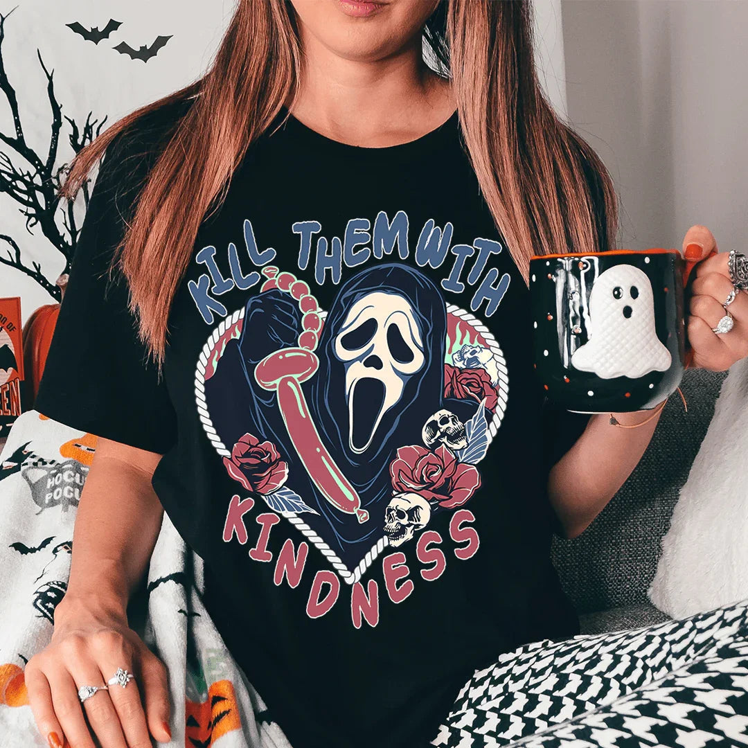 Kill Them With Kindness Halloween Tee Peachy Sunday
