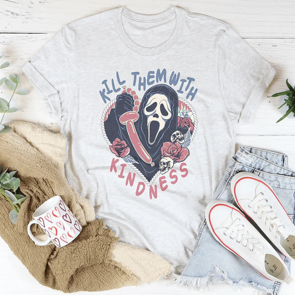 Kill Them With Kindness Halloween Tee Peachy Sunday