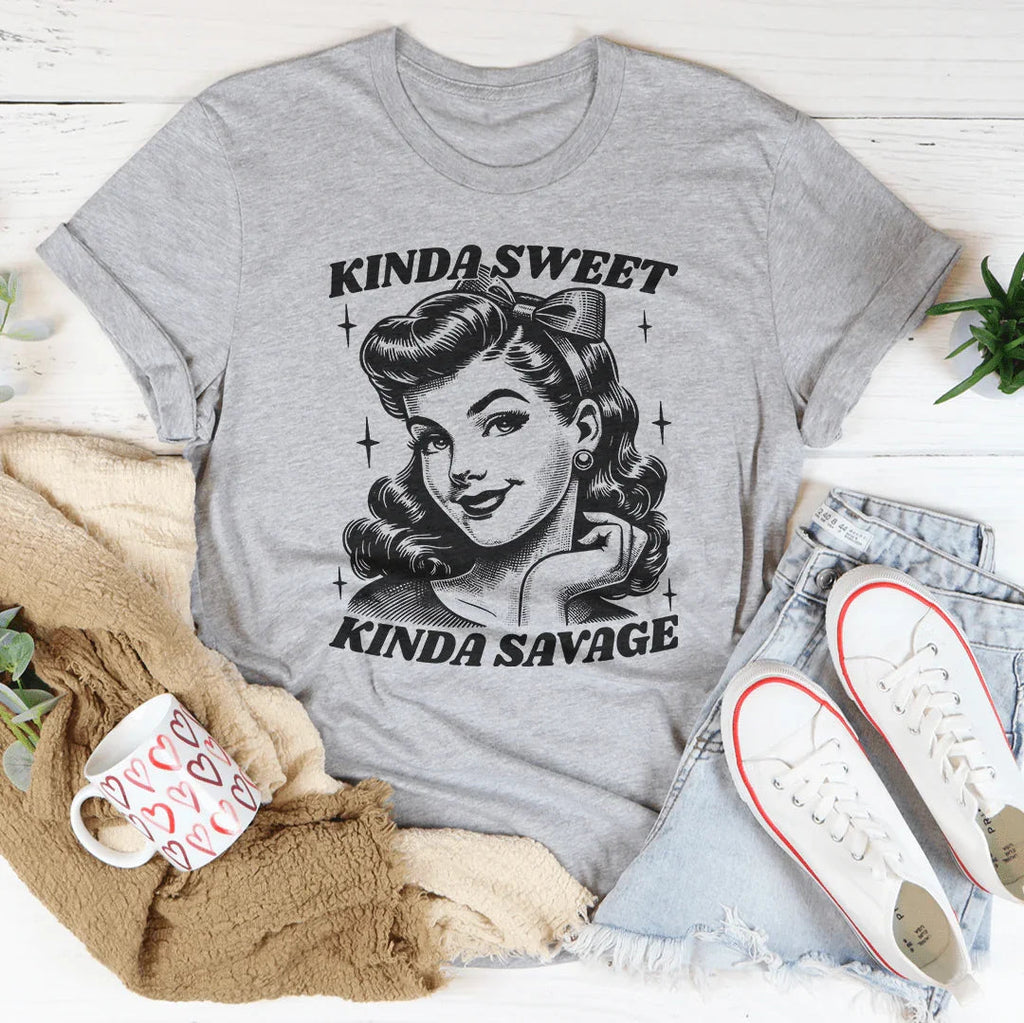Kinda Sweet Kinda Savage Tee Peachy Sunday