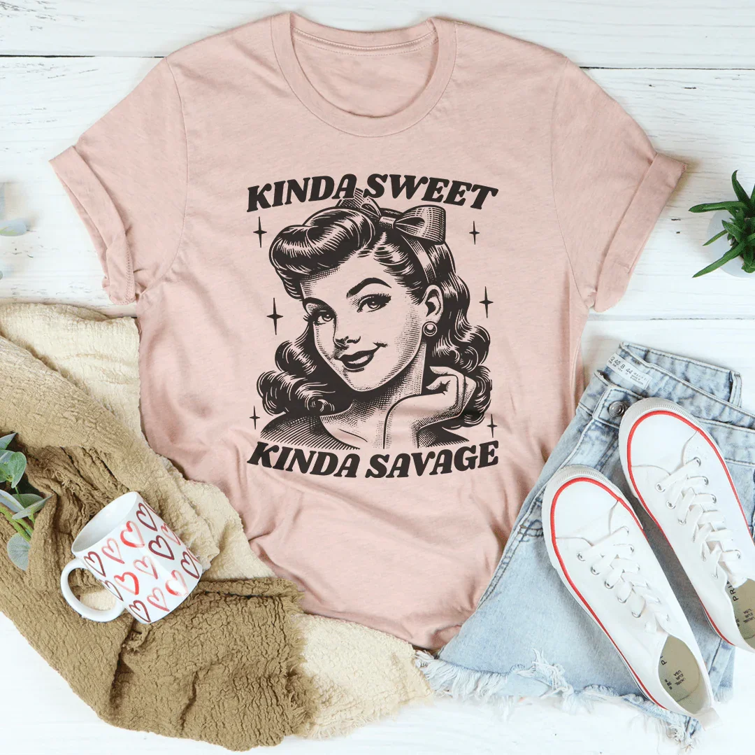 Kinda Sweet Kinda Savage Tee Peachy Sunday