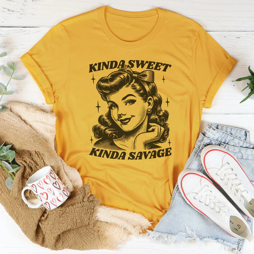 Kinda Sweet Kinda Savage Tee Peachy Sunday