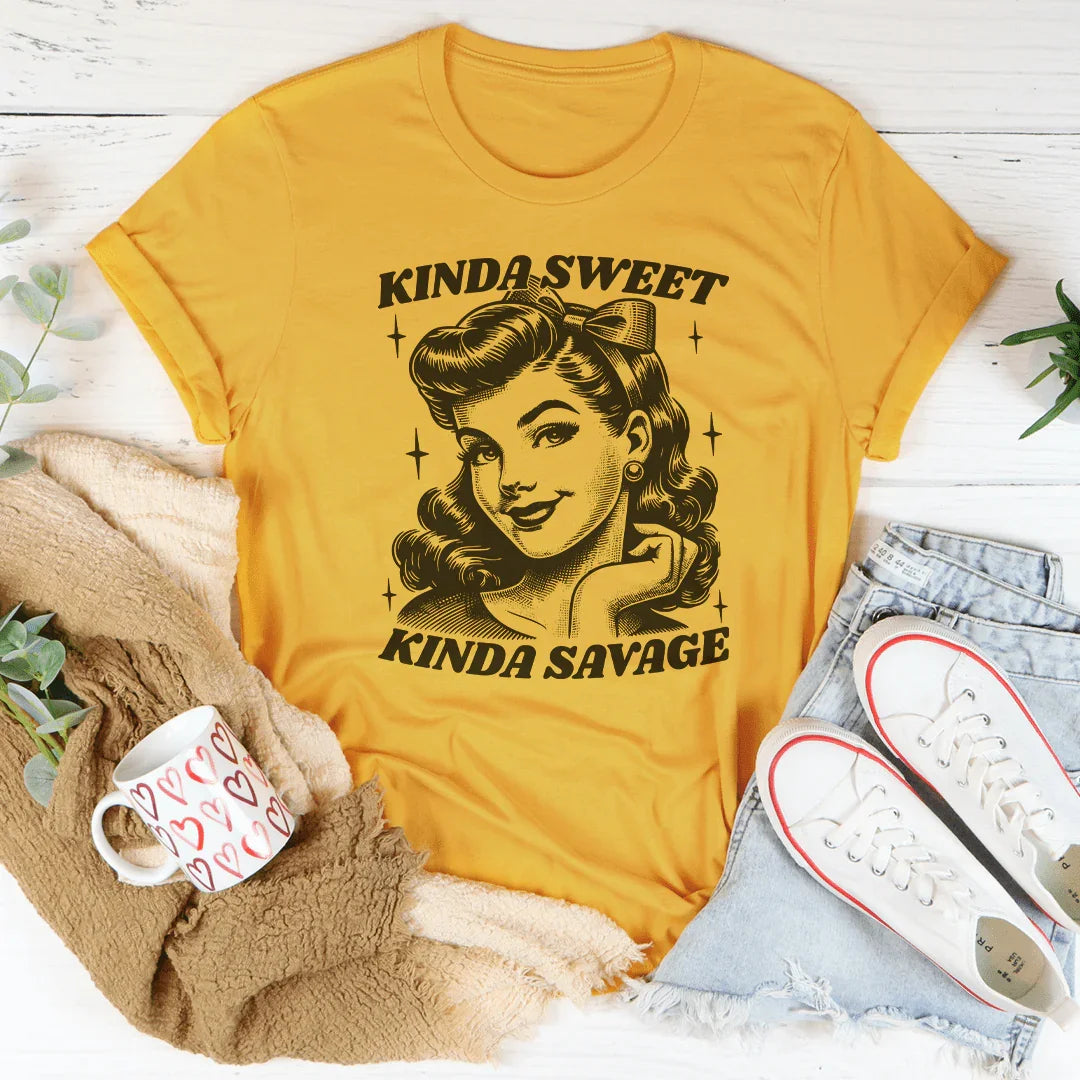 Kinda Sweet Kinda Savage Tee Peachy Sunday