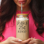 20oz Glass Tumbler With Bamboo Lid Sarcasm Is My Love Language Drinking Cup BandsCo Straps