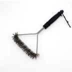 Kitchen Accessories BBQ Grill Barbecue Kit Cleaning Brush Stainless Steel Cooking Tools Wire Bristles Cleaning Brushes Triangle Wire Barbecue Cleaning Brush Portable Anti Rust Durable Handheld Stainless Steel Wire BBQ Grill Brush Stevvex