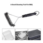 Kitchen Accessories BBQ Grill Barbecue Kit Cleaning Brush Stainless Steel Cooking Tools Wire Bristles Cleaning Brushes Triangle Wire Barbecue Cleaning Brush Portable Anti Rust Durable Handheld Stainless Steel Wire BBQ Grill Brush Stevvex