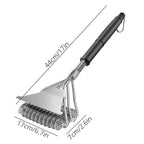 Kitchen Accessories BBQ Grill Barbecue Kit Cleaning Brush Stainless Steel Cooking Tools Wire Bristles Cleaning Brushes Triangle Wire Barbecue Cleaning Brush Portable Anti Rust Durable Handheld Stainless Steel Wire BBQ Grill Brush Stevvex
