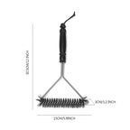 Kitchen Accessories BBQ Grill Barbecue Kit Cleaning Brush Stainless Steel Cooking Tools Wire Bristles Cleaning Brushes Triangle Wire Barbecue Cleaning Brush Portable Anti Rust Durable Handheld Stainless Steel Wire BBQ Grill Brush Stevvex