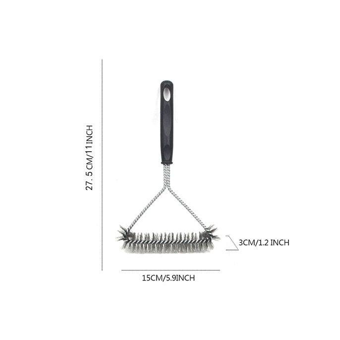 Kitchen Accessories BBQ Grill Barbecue Kit Cleaning Brush Stainless Steel Cooking Tools Wire Bristles Cleaning Brushes Triangle Wire Barbecue Cleaning Brush Portable Anti Rust Durable Handheld Stainless Steel Wire BBQ Grill Brush Stevvex