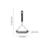 Kitchen Accessories BBQ Grill Barbecue Kit Cleaning Brush Stainless Steel Cooking Tools Wire Bristles Cleaning Brushes Triangle Wire Barbecue Cleaning Brush Portable Anti Rust Durable Handheld Stainless Steel Wire BBQ Grill Brush Stevvex