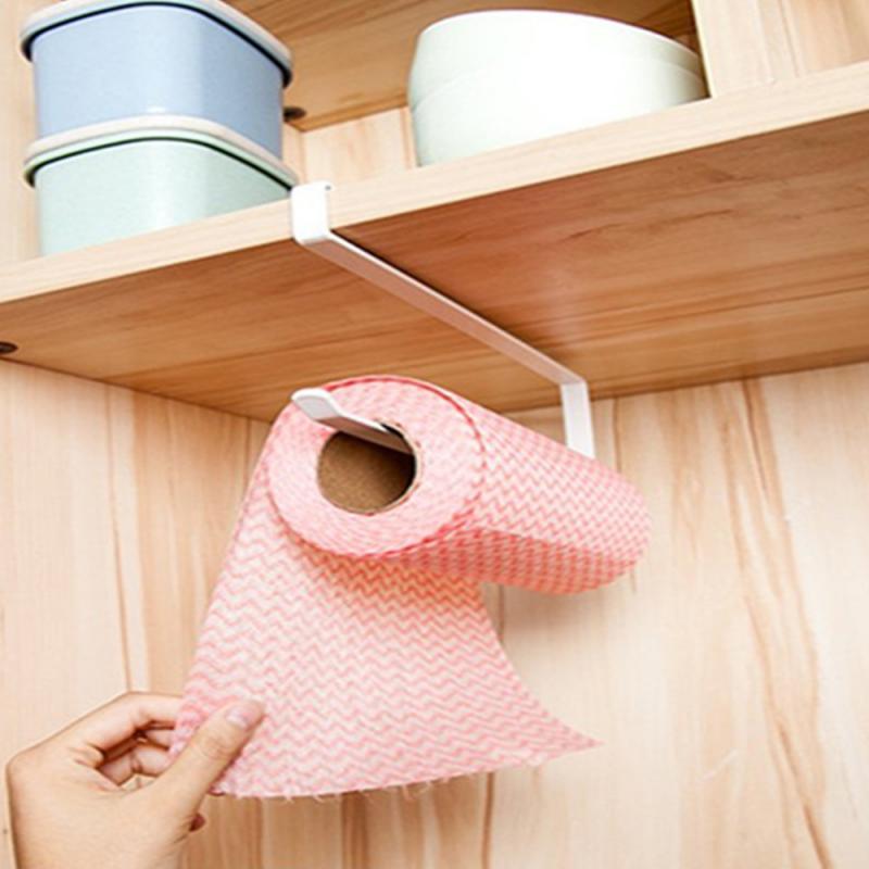 Kitchen Bathroom Toilet Paper Holder Tissue Storage Organizers Rack Roll Paper Holder Hanging Towel Holder Home Durable Roll Paper Towel Rack For Kitchen Bathroom Toilet Pantry Decor Stevvex