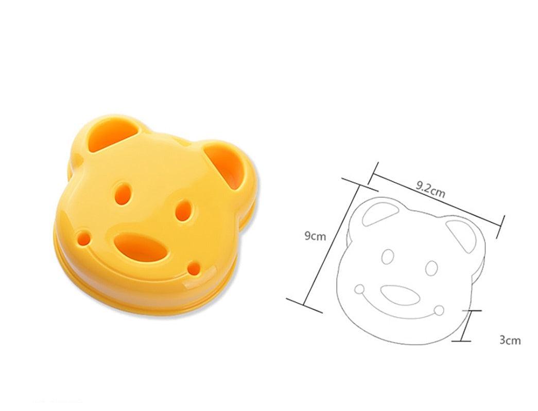 Kitchen Breakfast Bear Sandwich Mold Bread Biscuit Cake Tool Making Mold Household Making Accessories Bear Shape Sandwich Mold Cutter Yellow Bread Sandwich Shapers Maker For Kids Stevvex