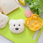 Kitchen Breakfast Bear Sandwich Mold Bread Biscuit Cake Tool Making Mold Household Making Accessories Bear Shape Sandwich Mold Cutter Yellow Bread Sandwich Shapers Maker For Kids Stevvex