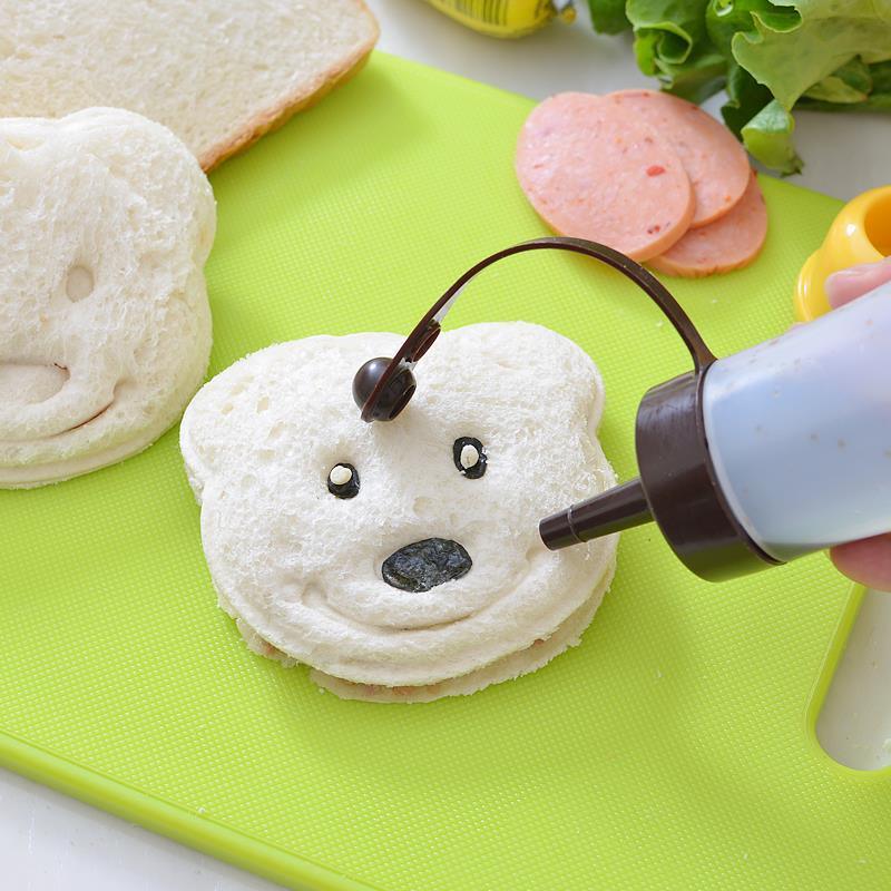 Kitchen Breakfast Bear Sandwich Mold Bread Biscuit Cake Tool Making Mold Household Making Accessories Bear Shape Sandwich Mold Cutter Yellow Bread Sandwich Shapers Maker For Kids Stevvex