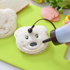 Kitchen Breakfast Bear Sandwich Mold Bread Biscuit Cake Tool Making Mold Household Making Accessories Bear Shape Sandwich Mold Cutter Yellow Bread Sandwich Shapers Maker For Kids Stevvex