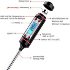 Kitchen Digital BBQ Food Thermometer Meat Cake Candy Fry Grill Dinning Household  Meat Thermometer Digital Instant Read Food Meat Thermometer with Long Probe Cooking Thermometer for Kitchen BBQ Grill and Cooking Thermometer  Oven Thermometer Tool Stevvex
