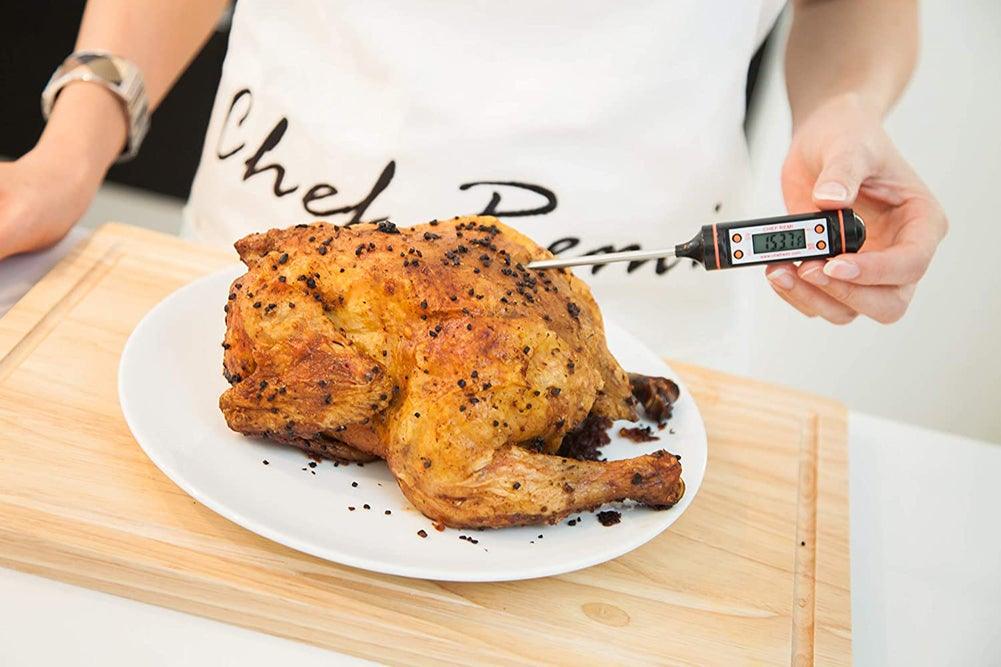 Kitchen Digital BBQ Food Thermometer Meat Cake Candy Fry Grill Dinning Household  Meat Thermometer Digital Instant Read Food Meat Thermometer with Long Probe Cooking Thermometer for Kitchen BBQ Grill and Cooking Thermometer  Oven Thermometer Tool Stevvex