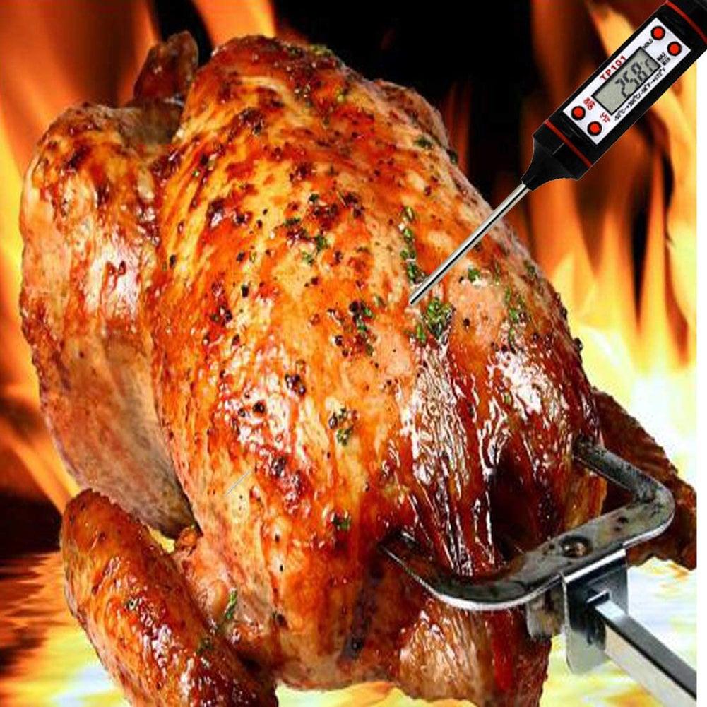 Kitchen Digital BBQ Food Thermometer Meat Cake Candy Fry Grill Dinning Household  Meat Thermometer Digital Instant Read Food Meat Thermometer with Long Probe Cooking Thermometer for Kitchen BBQ Grill and Cooking Thermometer  Oven Thermometer Tool Stevvex