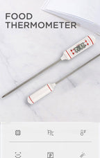 Kitchen Digital BBQ Food Thermometer Meat Cake Candy Fry Grill Dinning Household Waterproof Instant Read Meat Thermometer for Cooking Digital Food Thermometer For Cooking IP67 Waterproof Kitchen Thermometer Probe With Cooking Thermometer Oven Tool Stevvex