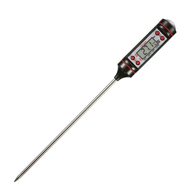 Kitchen Digital BBQ Food Thermometer Meat Cake Candy Fry Grill Dinning Household Waterproof Instant Read Meat Thermometer for Cooking Digital Food Thermometer For Cooking IP67 Waterproof Kitchen Thermometer Probe With Cooking Thermometer Oven Tool Stevvex