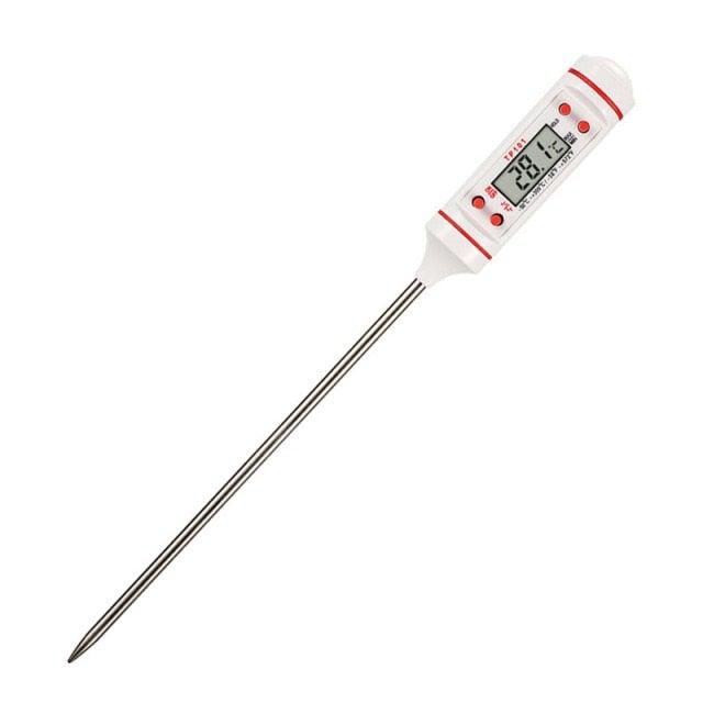 Kitchen Digital BBQ Food Thermometer Meat Cake Candy Fry Grill Dinning Household Waterproof Instant Read Meat Thermometer for Cooking Digital Food Thermometer For Cooking IP67 Waterproof Kitchen Thermometer Probe With Cooking Thermometer Oven Tool Stevvex