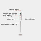 Kitchen Digital BBQ Food Thermometer Meat Cake Candy Fry Grill Dinning Household Waterproof Instant Read Meat Thermometer for Cooking Digital Food Thermometer For Cooking IP67 Waterproof Kitchen Thermometer Probe With Cooking Thermometer Oven Tool Stevvex