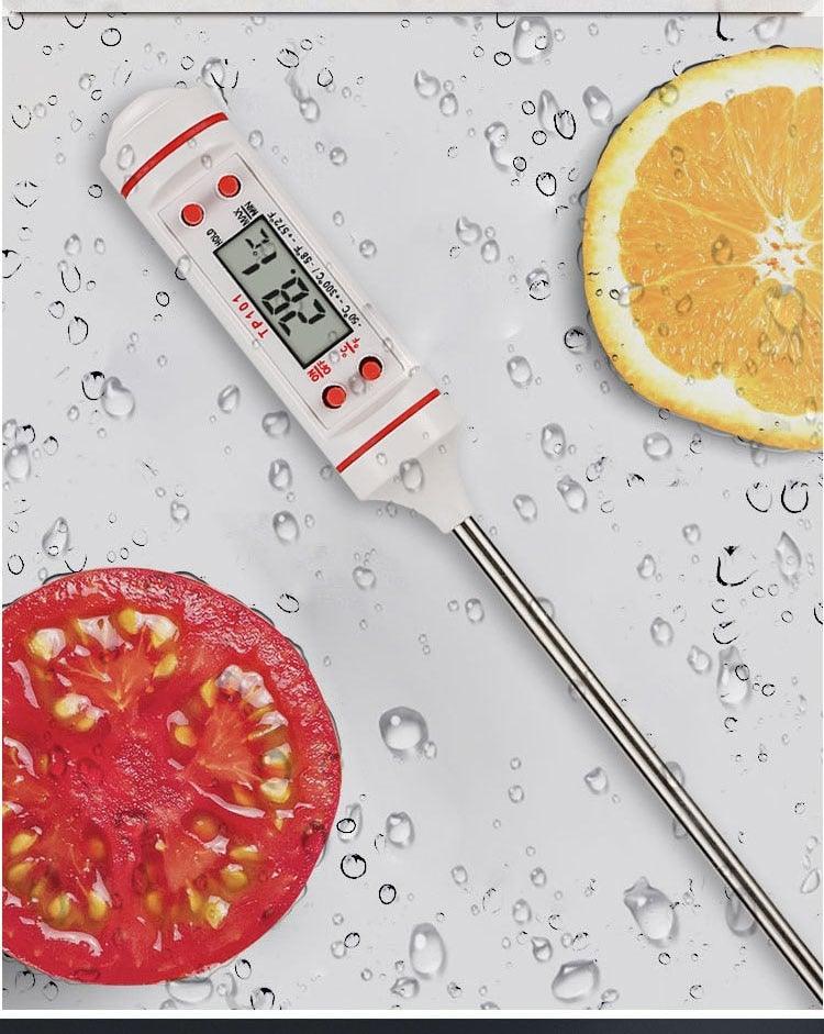 Kitchen Digital BBQ Food Thermometer Meat Cake Candy Fry Grill Dinning Household Waterproof Instant Read Meat Thermometer for Cooking Digital Food Thermometer For Cooking IP67 Waterproof Kitchen Thermometer Probe With Cooking Thermometer Oven Tool Stevvex