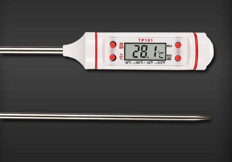Kitchen Digital BBQ Food Thermometer Meat Cake Candy Fry Grill Dinning Household Waterproof Instant Read Meat Thermometer for Cooking Digital Food Thermometer For Cooking IP67 Waterproof Kitchen Thermometer Probe With Cooking Thermometer Oven Tool Stevvex