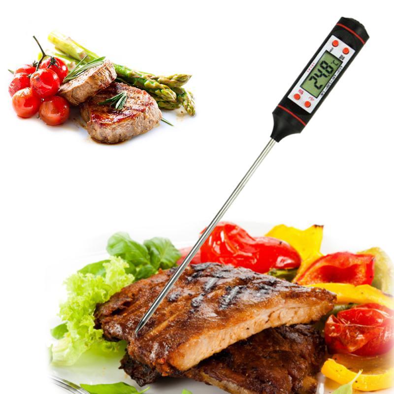 Kitchen Digital BBQ Food Thermometer Meat Cake Candy Fry Grill Dinning Household Waterproof Instant Read Meat Thermometer for Cooking Digital Food Thermometer For Cooking IP67 Waterproof Kitchen Thermometer Probe With Cooking Thermometer Oven Tool Stevvex