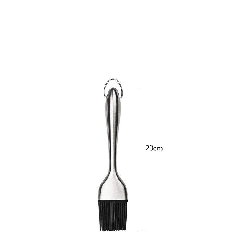 Kitchen Oil Brush BBQ Grill Basting Brush Stainless Steel Handle Pastry Brush Barbecue Cooking Brush BBQ Kitchen Tools String Brush BBQ Pastry Brush Stainless Steel BBQ Sauce Oil Pastry Brush for Baking BBQ Accessories Stevvex