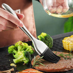 Kitchen Oil Brush BBQ Grill Basting Brush Stainless Steel Handle Pastry Brush Barbecue Cooking Brush BBQ Kitchen Tools String Brush BBQ Pastry Brush Stainless Steel BBQ Sauce Oil Pastry Brush for Baking BBQ Accessories Stevvex
