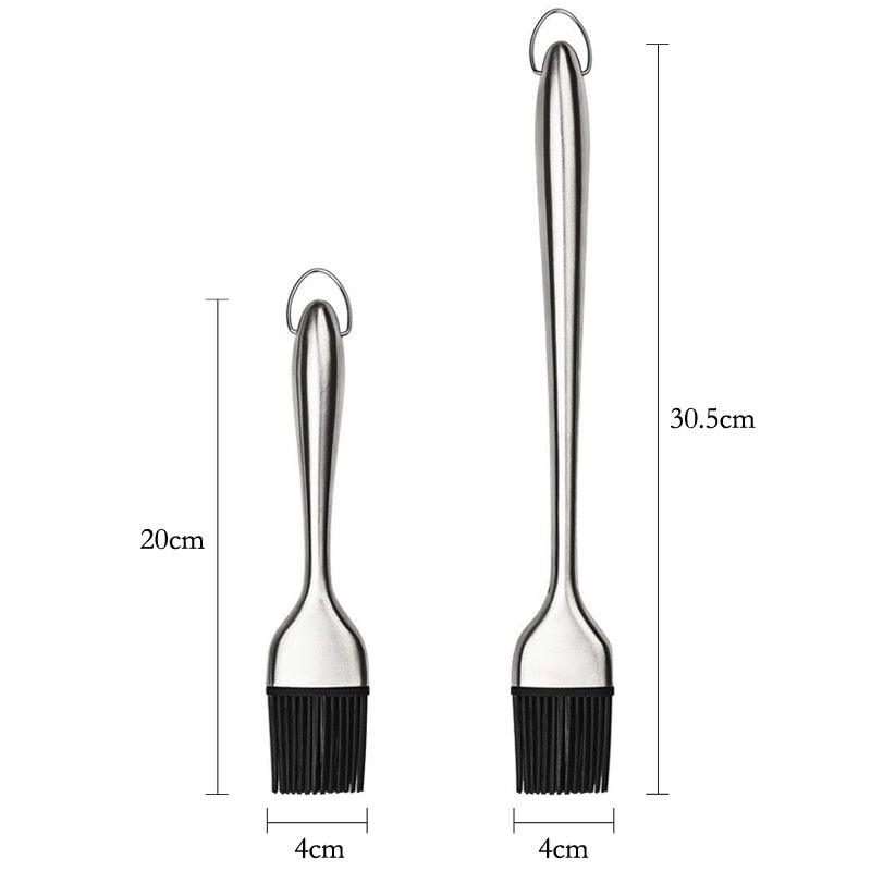 Kitchen Oil Brush BBQ Grill Basting Brush Stainless Steel Handle Pastry Brush Barbecue Cooking Brush BBQ Kitchen Tools String Brush BBQ Pastry Brush Stainless Steel BBQ Sauce Oil Pastry Brush for Baking BBQ Accessories Stevvex