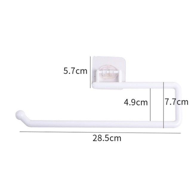 Kitchen Paper Roll Holder Towel Hanger Rack Bar Cabinet Rag Hanging Holder Shelf Toilet Paper Holders Toilet Kitchen Accessories Paper Towel Holder Under Cabinet Wall Mount Self Adhesive No Drilling Stevvex