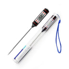 Kitchen Probe Thermometer 304 Stainless Steel Measuring Food Barbecue Milk Soup Oil Thermometer Digital Water Thermometer for Liquid Candle Instant Read With Waterproof For Food Meat Milk Long Probe Stevvex