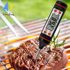 Kitchen Probe Thermometer 304 Stainless Steel Measuring Food Barbecue Milk Soup Oil Thermometer Digital Water Thermometer for Liquid Candle Instant Read With Waterproof For Food Meat Milk Long Probe Stevvex