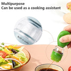 Kitchen Silicone Oil Bottle Portable Sauce Seasoning Tool Cooking Baking BBQ Quantitative Brush Dispenser Universal Accessories Glass Olive Bottle with Silicone Brush and Dropper Measuring Container for Kitchen Cooking Pancake Frying BBQ Accessories Stevvex