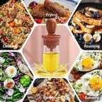 Kitchen Silicone Oil Bottle Portable Sauce Seasoning Tool Cooking Baking BBQ Quantitative Brush Dispenser Universal Accessories Glass Olive Bottle with Silicone Brush and Dropper Measuring Container for Kitchen Cooking Pancake Frying BBQ Accessories Stevvex