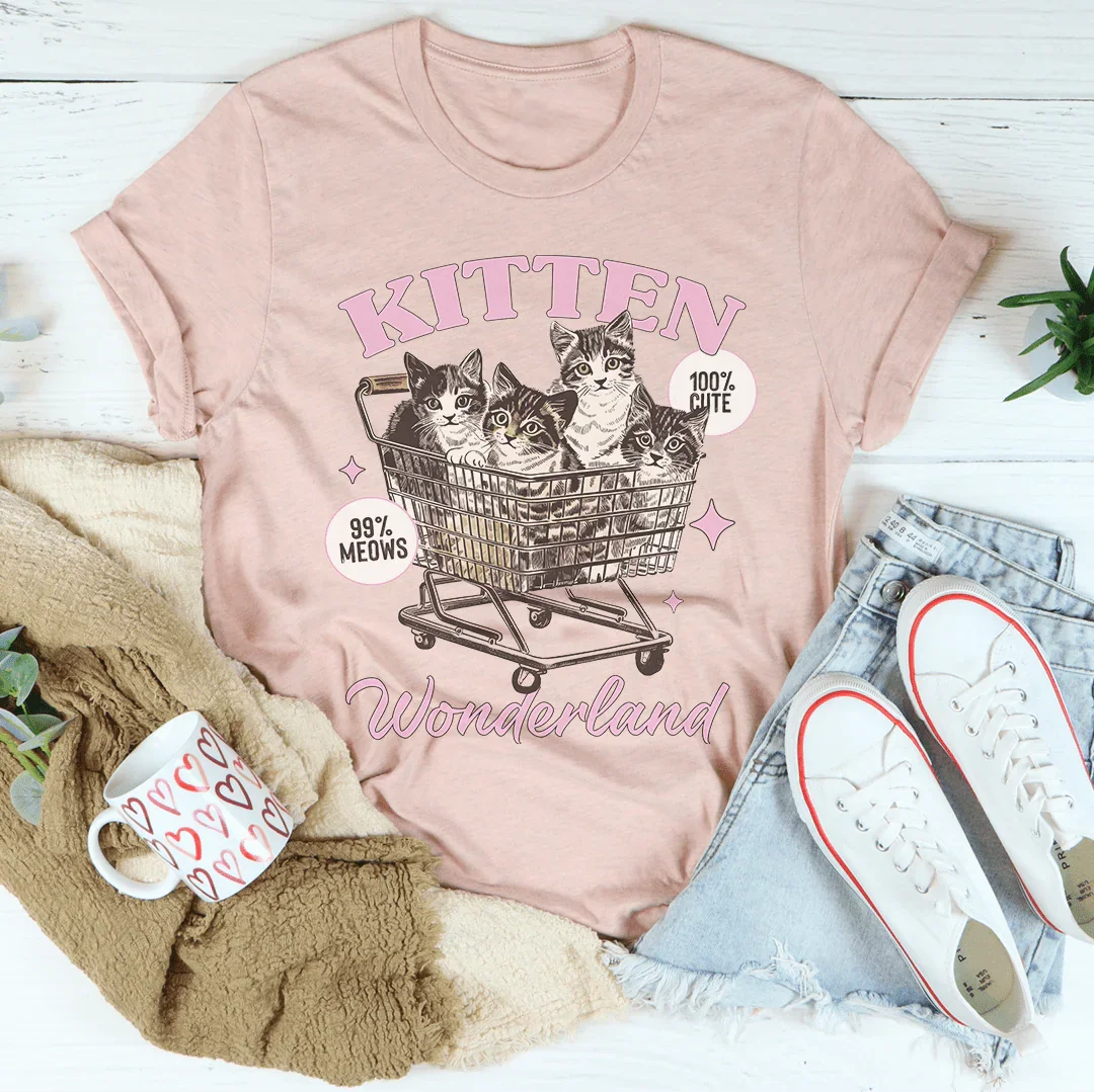 Kitten Wonderland Tee Peachy Sunday